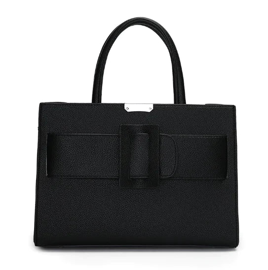 Versatile black bag with comfortable sturdy straps
