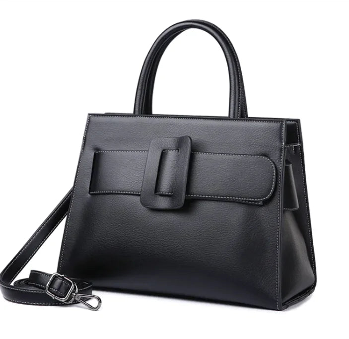 Large-capacity black bag with multiple compartments for work
