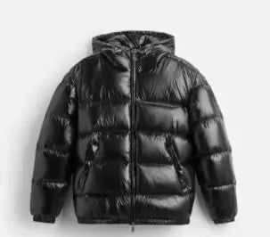 Black Hooded Cotton Jacket - Casual Outerwear